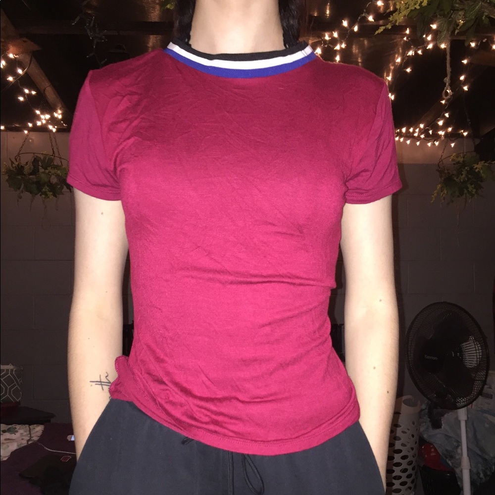 Maroon Short Sleeve Top